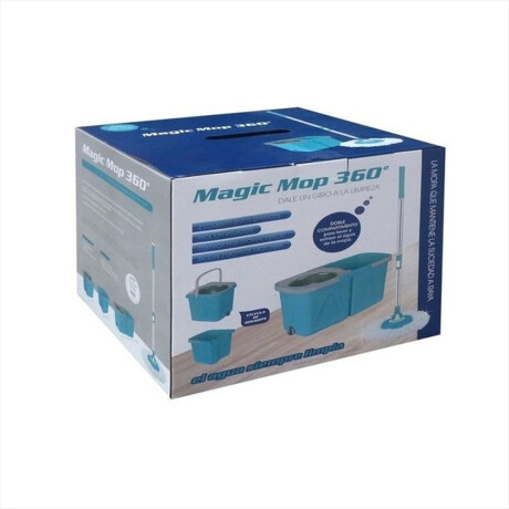 Mopa Balde Acero 2 Baldes Con Desagote Mas Repuesto Calidad Turquesa