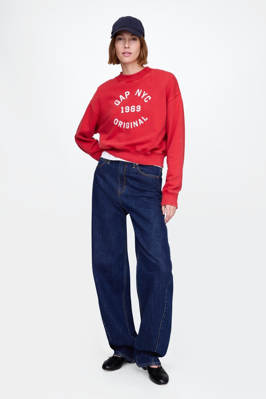 Buzo Deportivo Logo Gap Mujer Modern Red