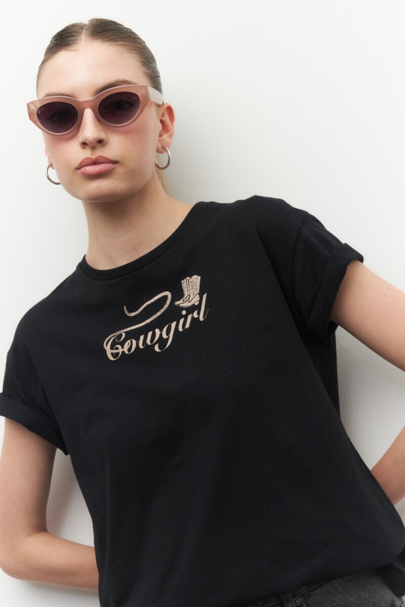 REMERA COWGIRL Negro