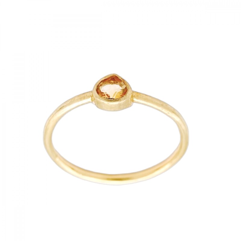 Anillo Lagrima-Plata rodinada con micra oro 18k-Piedra Citrino-AN2004 conpiedra