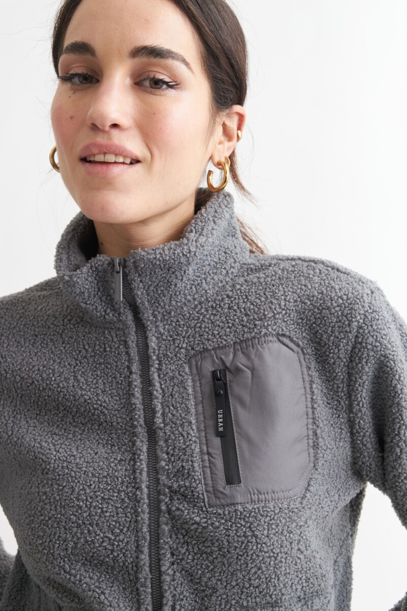 Campera en corderito GRIS