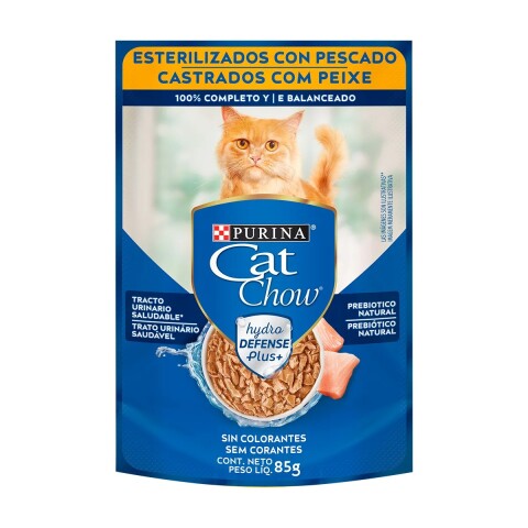 CAT CHOW EN SALSA CASTRADOS PESCADO 85 GRS