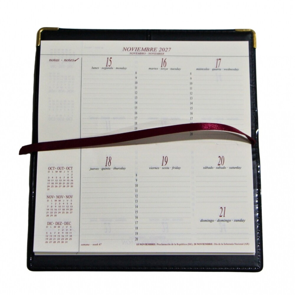 AGENDA ABEZETA PRESIDENTE POCKET 321 C SEMANA A LA VISTA COLOR AZUL OSCURO