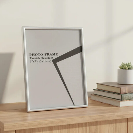 Portar Retrato Marco Clásico para Fotos 15x20Cm Vidrio Metal Plateado