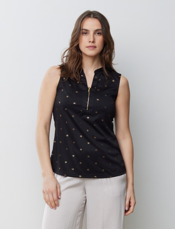 Musculosa Shine NEGRO/DORADO