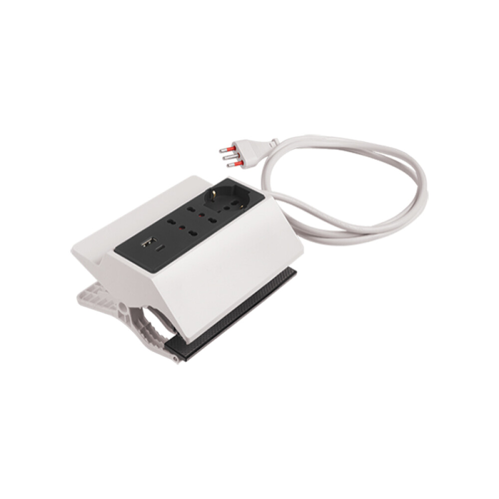 Alargue pinza ficha 3L, SCH+2(Bipaso)+(USB A+C) ELE03327