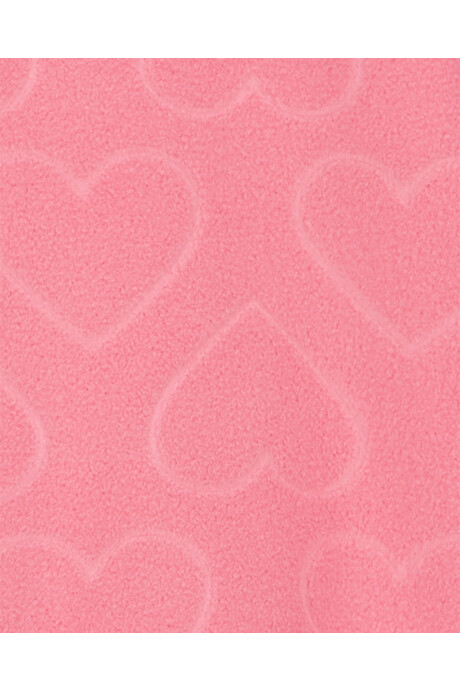 Pijama uno pieza de micropolar, con pie, rosado, diseño corazones. Talles 2-5T Pijama uno pieza de micropolar, con pie, rosado, diseño corazones. Talles 2-5T