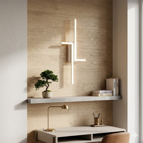 Aplique Led minimalista Diseño doble L 20W Cálido BLANCO