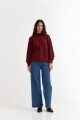 Sweater escote redondo con ochos ROJO