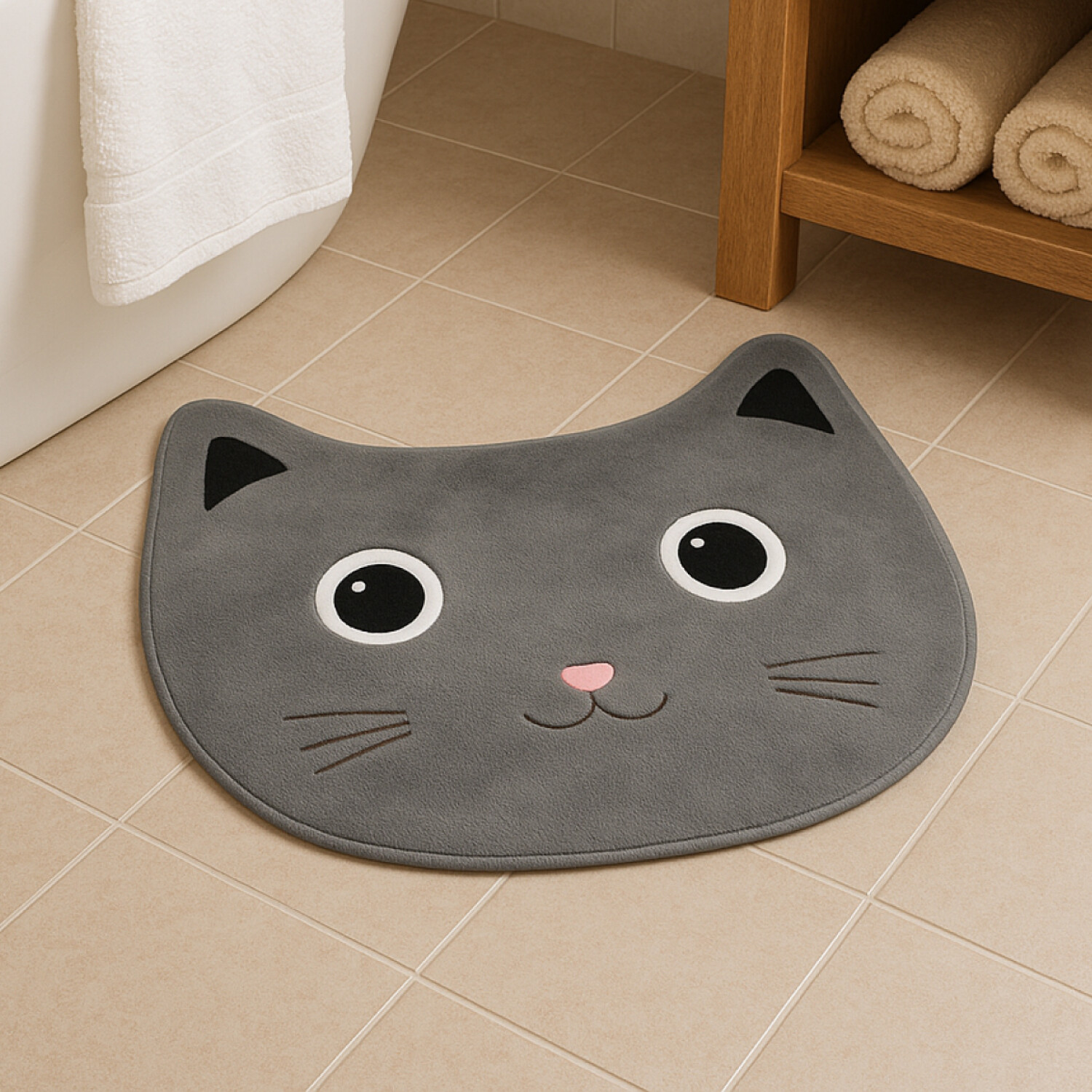 Bonita Alfombrilla De Ratón Con Forma De Gato Negro, Kawaii