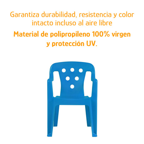 Silla Infantil Apoya Brazos 40kg Polipropileno Protección UV Azul
