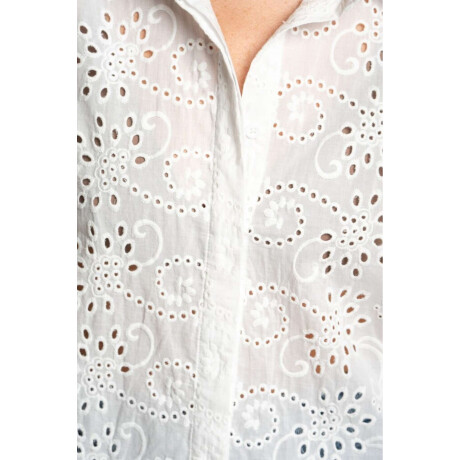Blusa Broderie Manga Larga Nacar