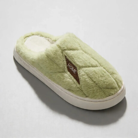 Pantuflas Unisex Suela Antideslizante Felpa Suave y Abrigada Verde Claro
