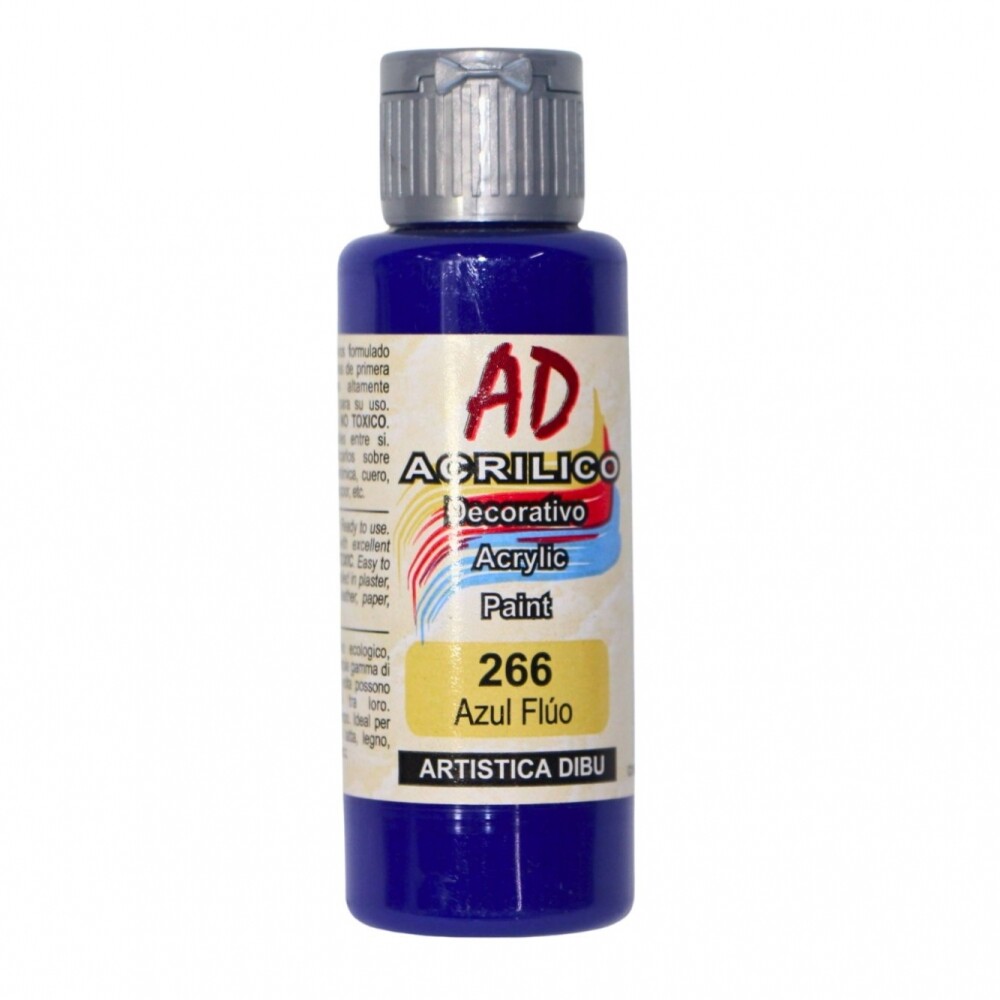 PINTURA ACRILICA ARTISTICA DIBU 60 ML. DIFERENTES COLORES COLOR AZUL FLUO 266