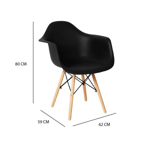 SILLA DE COMEDOR EAMES CON APOYABRAZO Silla Eames Negra con Posabrazos