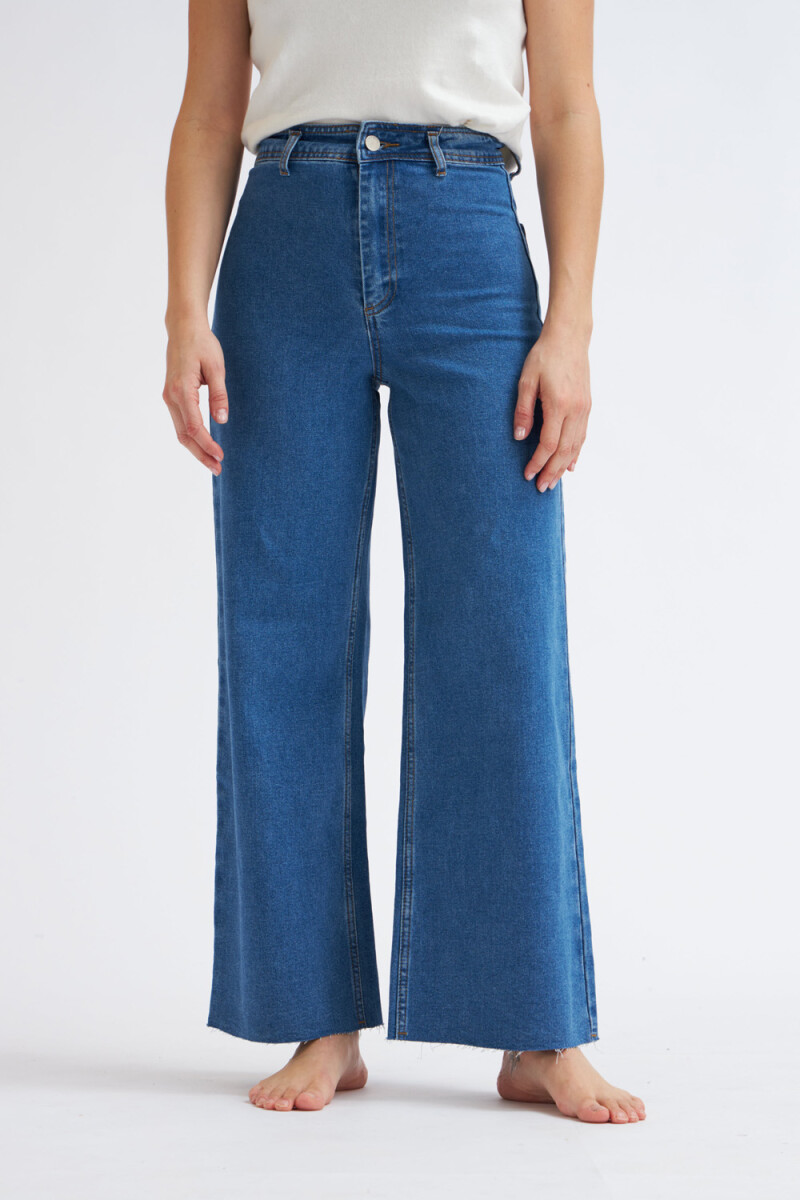 Pantalón Jean Ancho Azul Medio