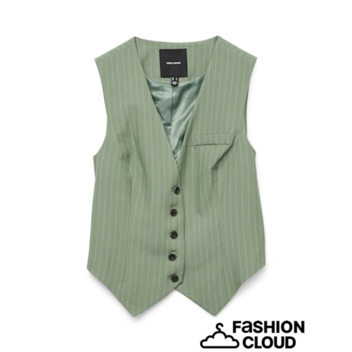 VMTROIAN SL PINTRIPE TAILORED VEST - Hedge Green 