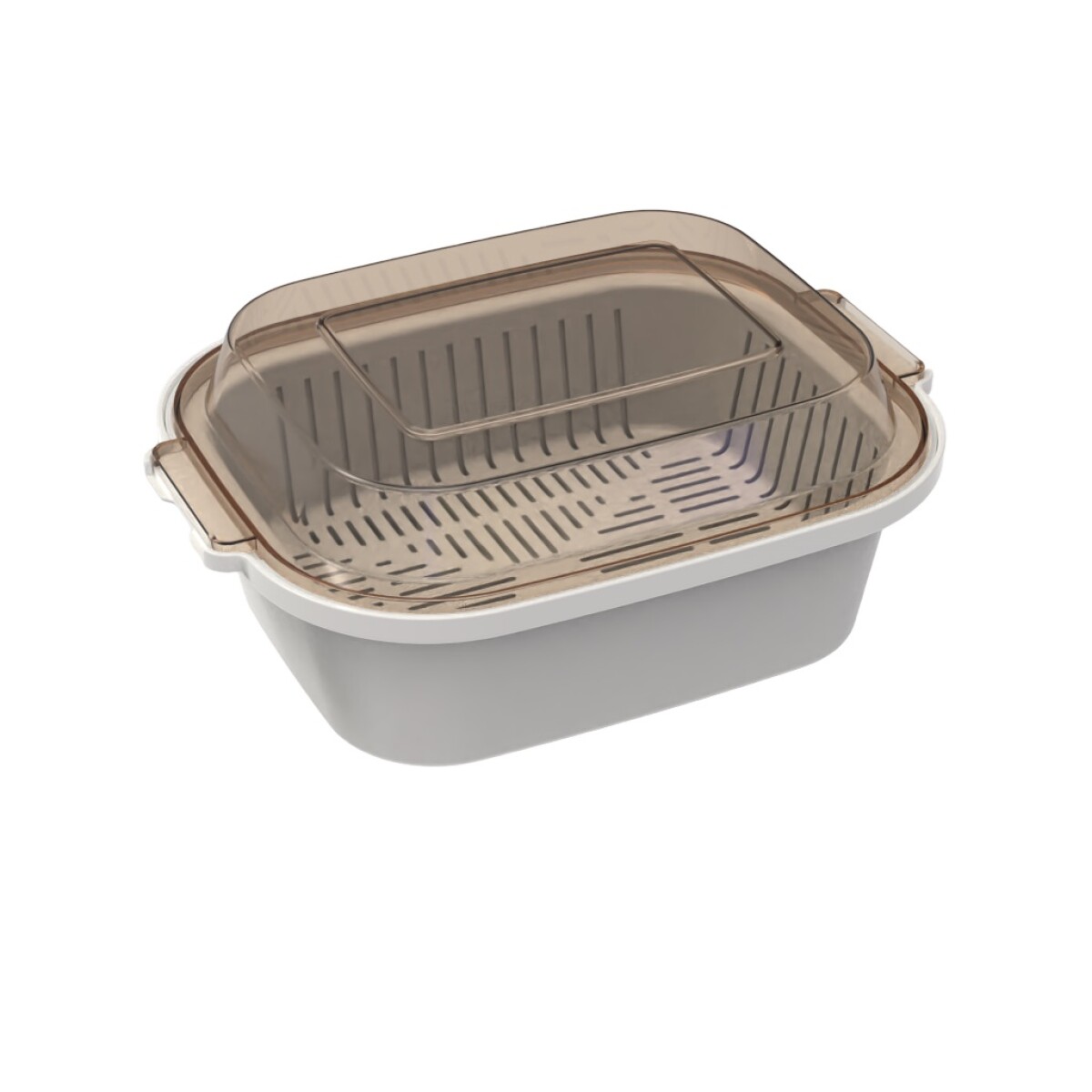 Bento box con escurridor - blanco 