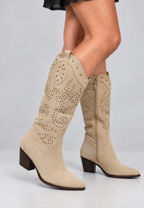 BOTA ALTA BRILLO Beige