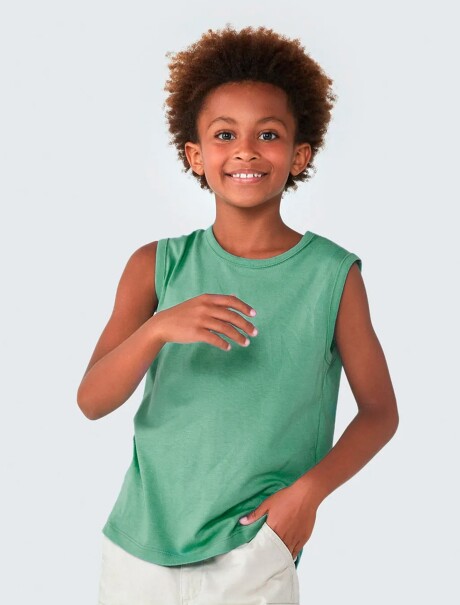 MUSCULOSA BÁSICA INFANTIL REGULAR VERDE