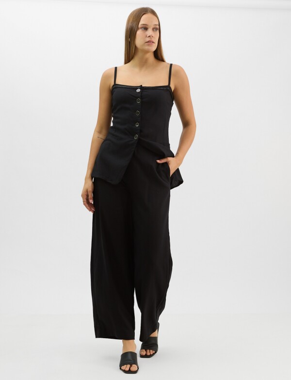Conjunto Monocromático De Algodón & Lino NEGRO