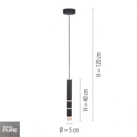 Colgante led rotativo tubular negro 7 posiciones de luz 3000K 10W Colgante led rotativo tubular negro 7 posiciones de luz 3000K 10W