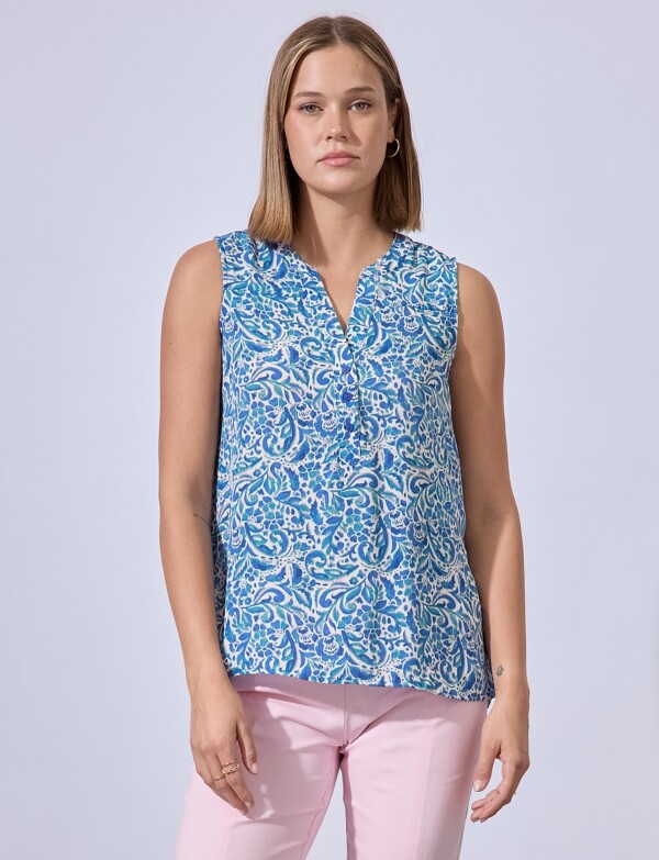 Blusa Printed MULTI/AZUL