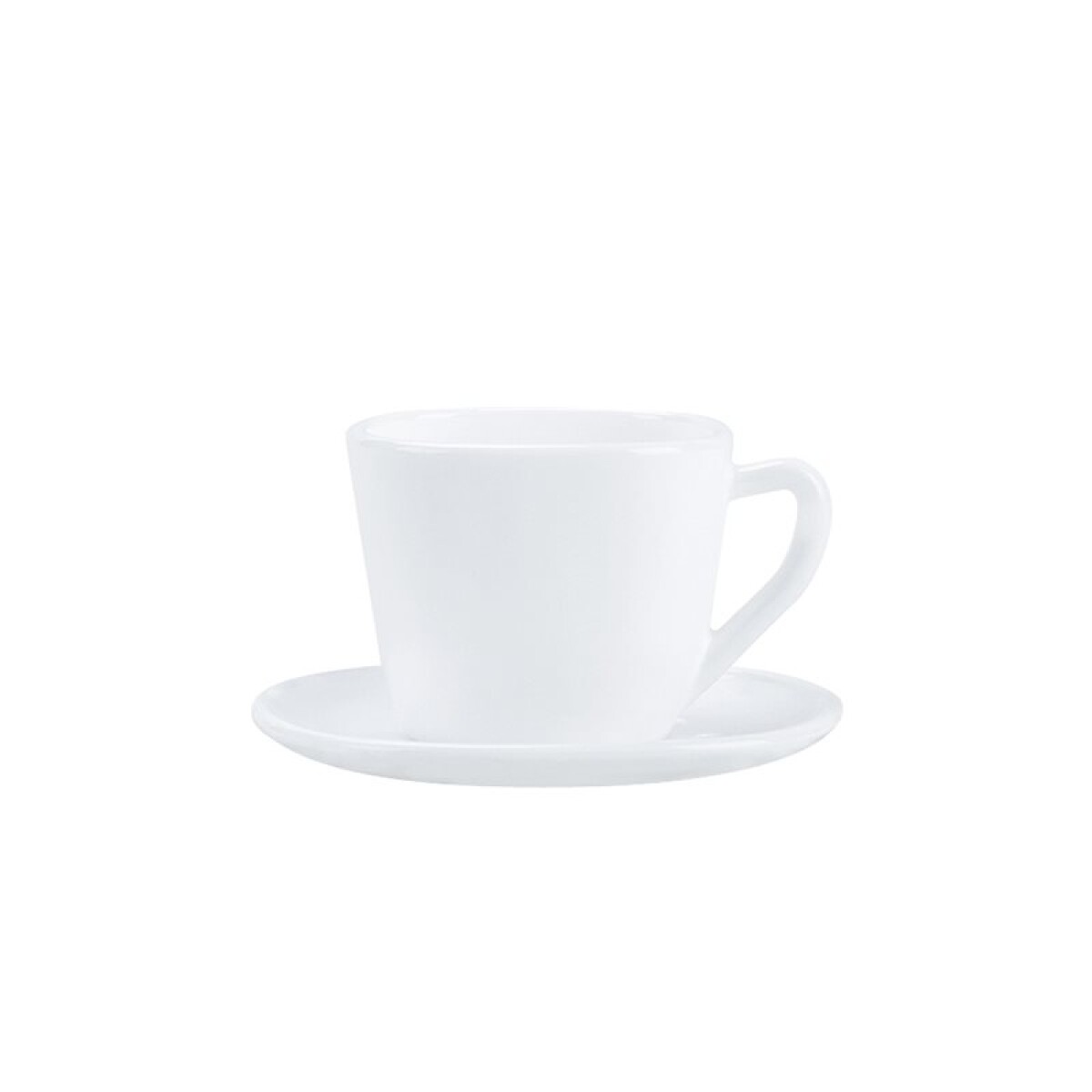 TAZA DE CAFÉ 120ML C/PLATO OPALINA BLANCO 