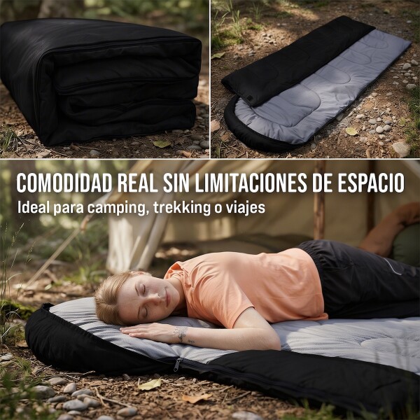 Sobre Saco Bolsa Dormir 2 M Capucha Aislante Camping Caza IMBACK Color Negro Sobre Saco Bolsa Dormir 2 M Capucha Aislante Camping Caza IMBACK Color Negro