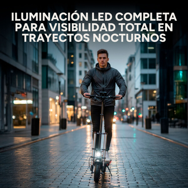 Scooter Monopatín Eléctrico Gogreen Punch Rage 1000w 60 km/h Color Negro