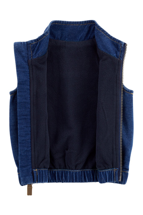 Chaleco jean con forro de micropolar Sin color