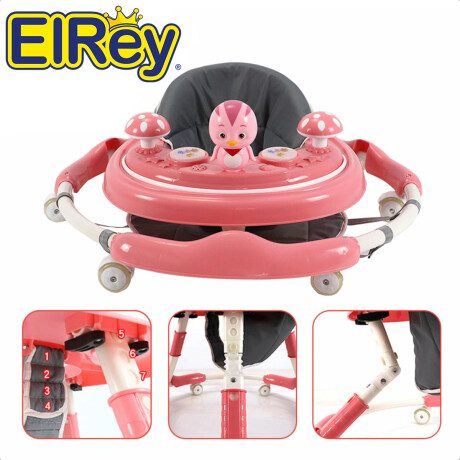 Andador Caminador Plegable P/ Bebé + Tablero de Juego Rosa