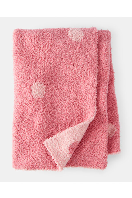Manta de peluche, rosado, diseño lunares Sin color