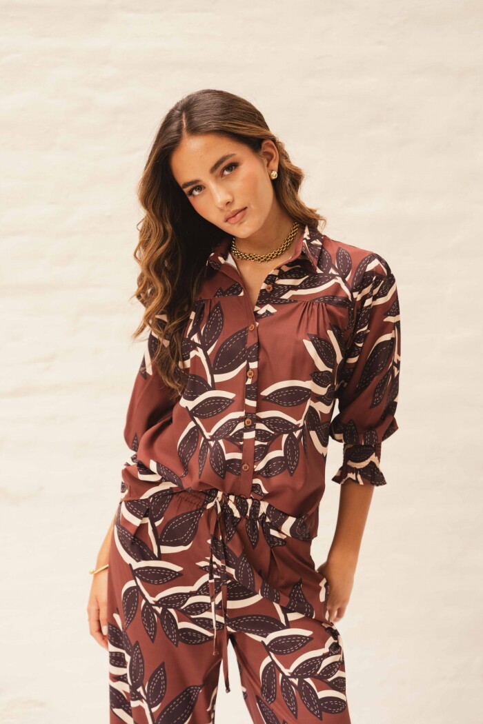 CAMISA EMILY CHOCOLATE FOLIAGE PARADISE CAMISA EMILY CHOCOLATE FOLIAGE PARADISE