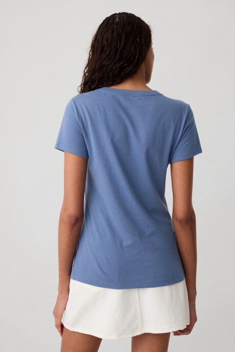 Remera Logo Gap Manga Corta Mujer Bainbridge Blue