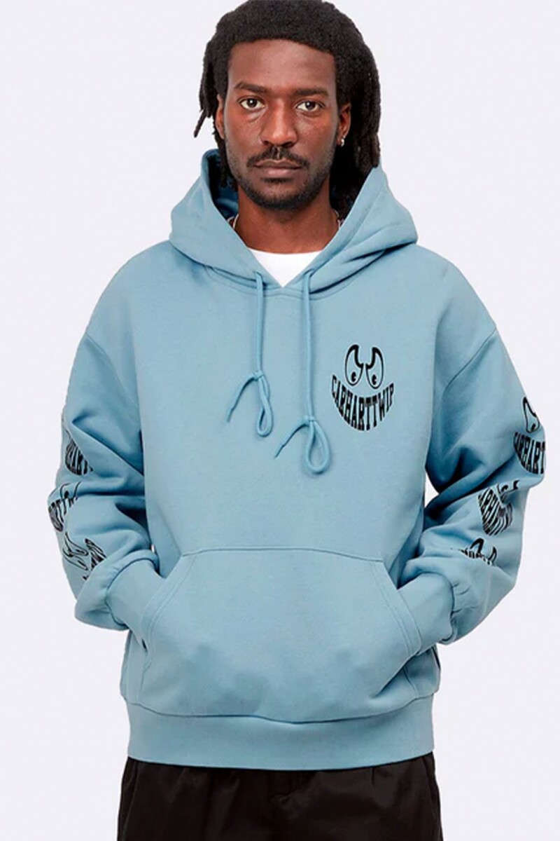 Hooded Grin Sweat Frosted Blue Azul