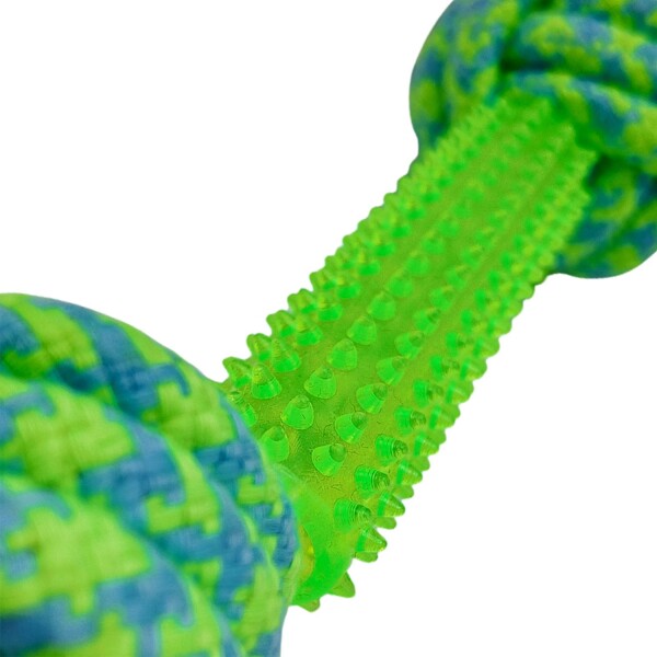 Juguete Perro Masticable Cuerda Soga Nudos Dental 22Cm Variante Color Verde