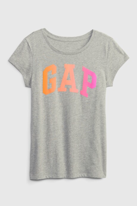 Remera Logo Gap Manga Corta Niña Light Heather Grey B08