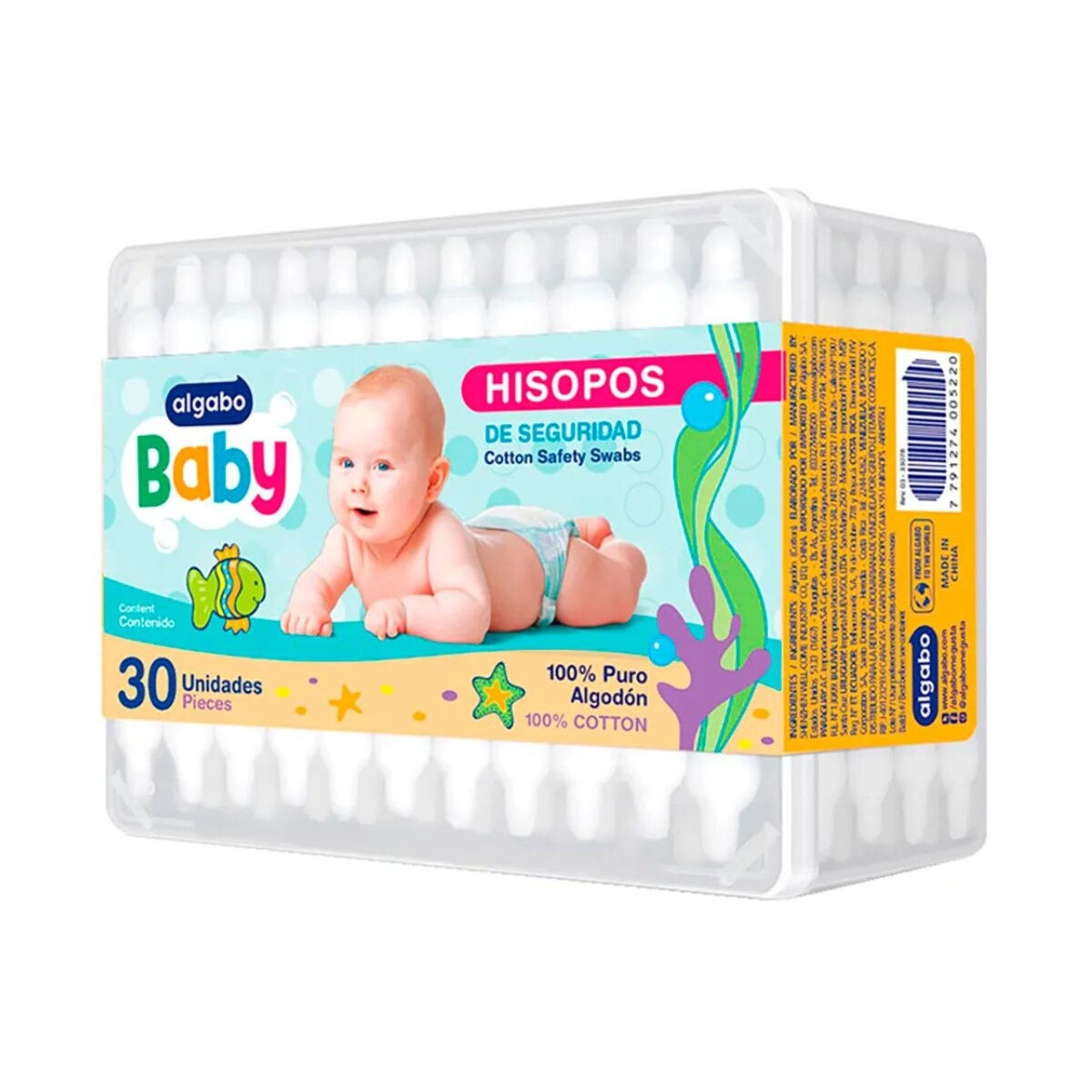 Hisopos Algabo Baby 55 unidades 