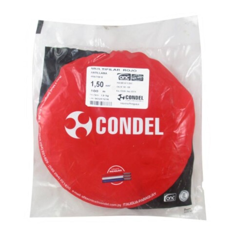 CABLE MULTIFILAR 1,50MM2 ROJO CONDEL CABLE MULTIFILAR 1,50MM2 ROJO CONDEL
