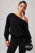 Polera Year Round Terry Off Shoulder Sweatshirt Mujer Black