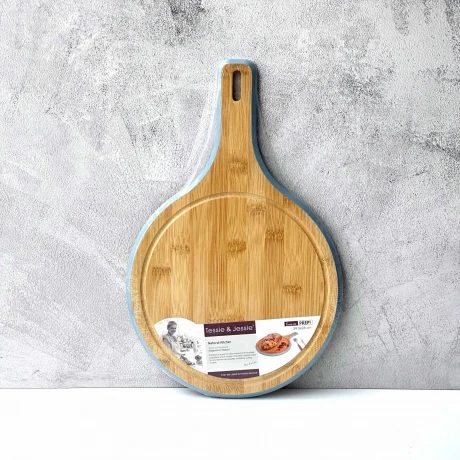 Tabla Bambú Redonda c/Mango de Cocina 39.5cm x 26cm x 1.2cm Tabla Bambú Redonda c/Mango de Cocina 39.5cm x 26cm x 1.2cm