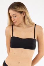 Top strapless liso Negro