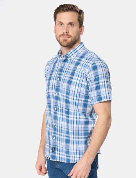 CAMISA SPORT A CUADROS Azul