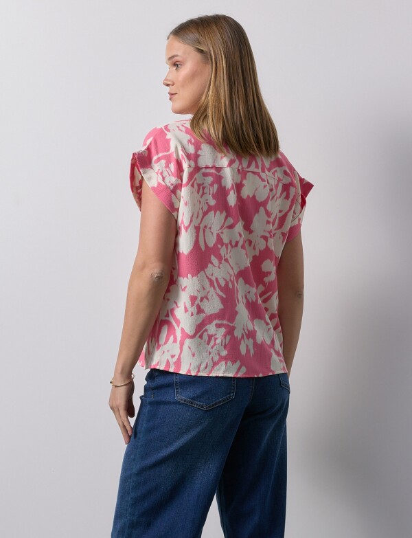 Blusa Esc V ROSA/MULTI