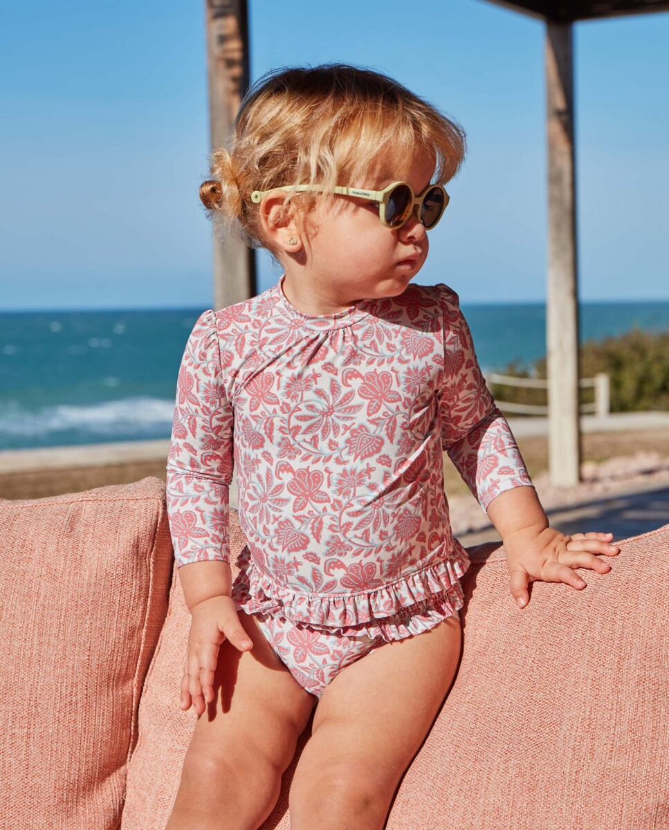 Camiseta De Baño Estampado Flores - Piedra 