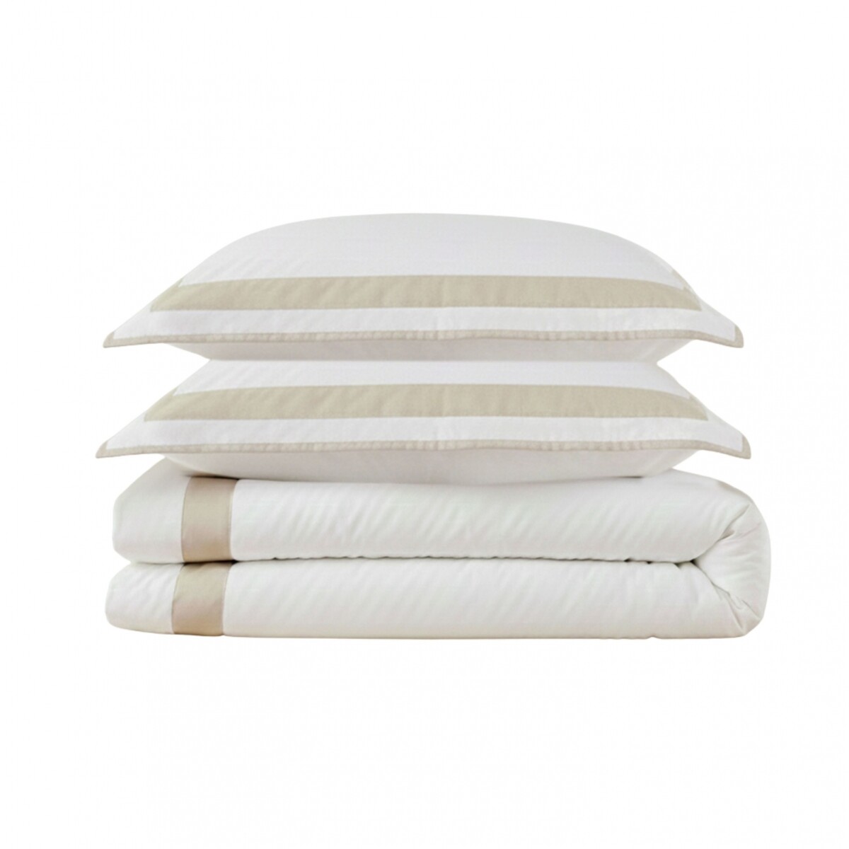 Acolchado 290x250 Finezza 400 hilos - Pilar - Blanco y Beige 