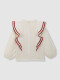 Blusa Volantes Con Contraste Blanco Roto