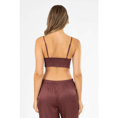 Pijama tres saten Bordeaux