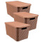 Set x3 caja simil ratán 7 lts MARRON